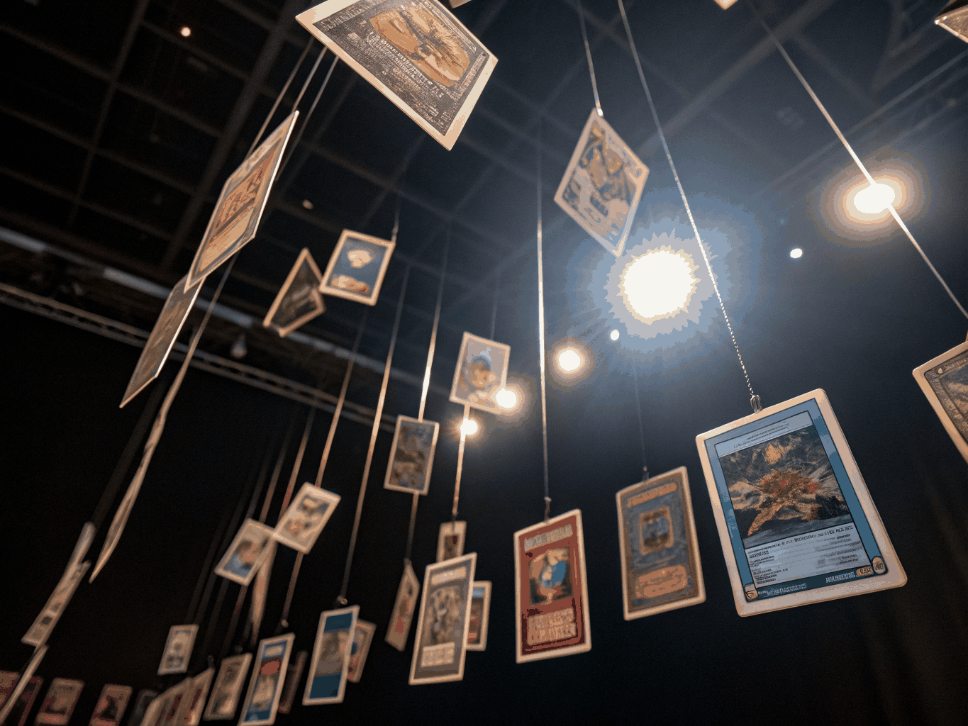Rare trading cards in protective display slabs